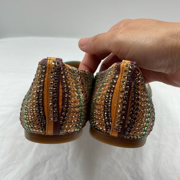 NWOB. ENZO ANGIOLINI Glitter Rhinestone Studded Flats. 8.5M. - Picture 10 of 13